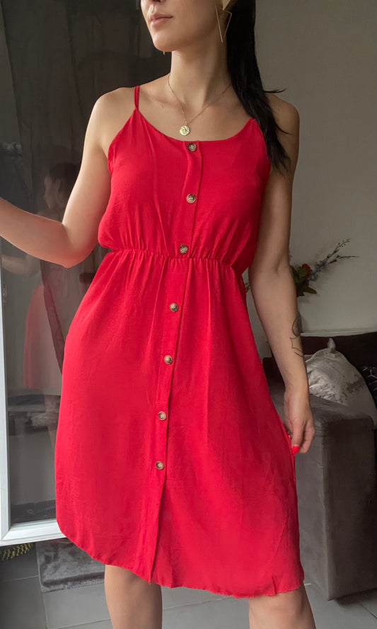 Robe à bretelles Rouge